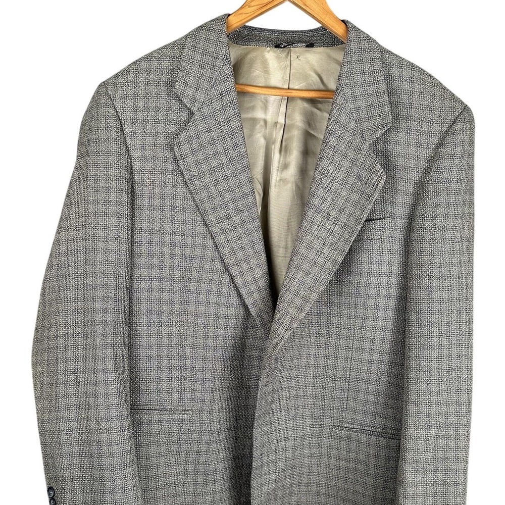 Vito Rufolo Men Grey Silk Wool Blazer Sport Coat Made in Italy Lanificio di Pray